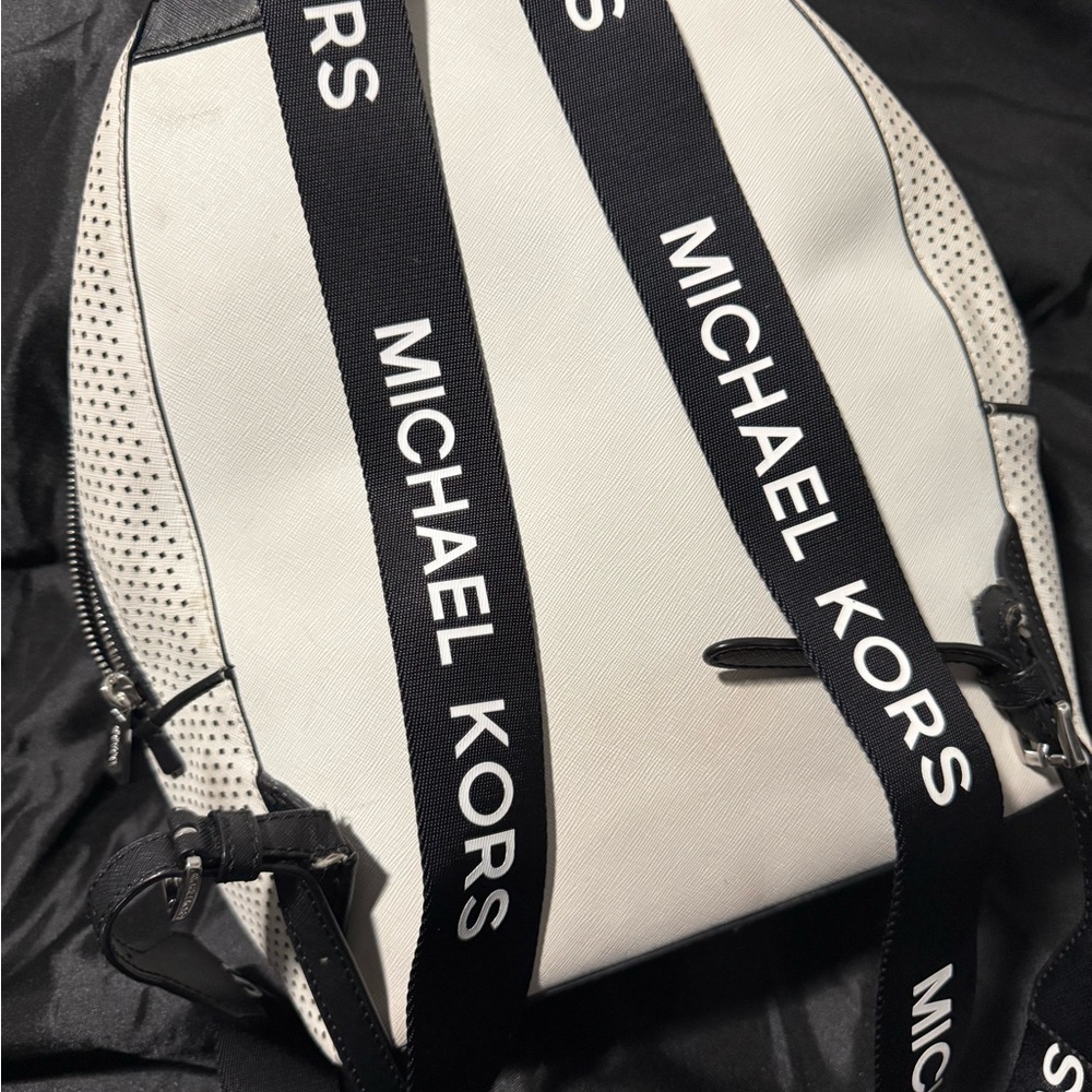Michael Kors Black and White Backpack